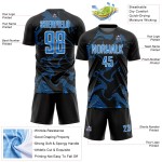 Custom Soccer Lines Sublimation Blue-White Powder Sports Jersey Uniform Curve Black