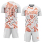 Lines Sports Soccer Custom Jersey Uniform Curve White Sublimation Orange