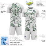 Sports Curve Uniform Lines Soccer Sublimation Green Jersey White Custom Sports Curve Uniform Lines Soccer Sublimation Green Jersey White Custom