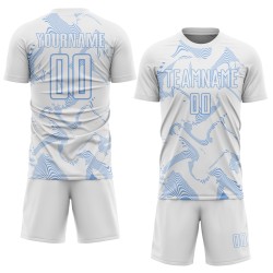 Light Jersey Sublimation Uniform Curve Sports Soccer Custom Blue Lines White