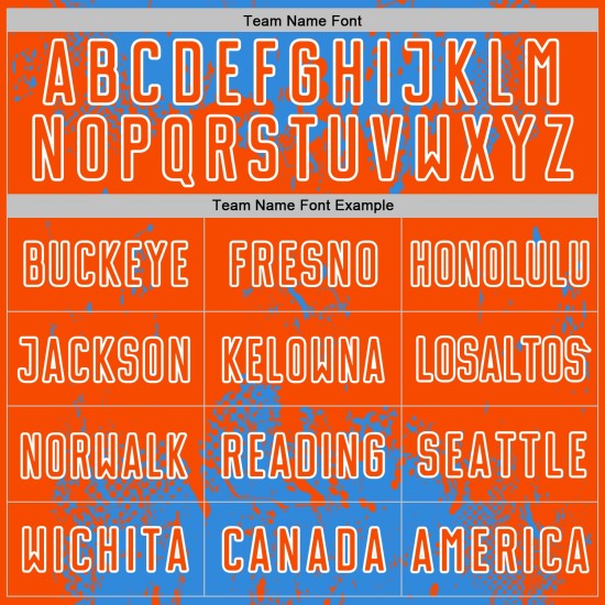 Custom Splatter Soccer Abstract Powder Uniform Jersey Blue Art Grunge Sports Sublimation Orange-White