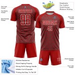 Steel Jersey Arrow Red Soccer Sublimation Uniform Geometric Custom Gray-White Steel Jersey Arrow Red Soccer Sublimation Uniform Geometric Custom Gray-White