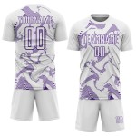 Sublimation Uniform Curve Soccer Jersey White Custom Sports Lines Purple Sublimation Uniform Curve Soccer Jersey White Custom Sports Lines Purple