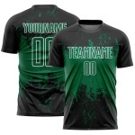 Art Soccer Custom Black Uniform Sublimation Green-White Splatter Kelly Abstract Sports Jersey Grunge Art Soccer Custom Black Uniform Sublimation Green-White Splatter Kelly Abstract Sports Jersey Grunge