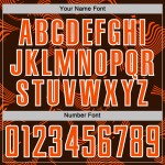 Custom Sublimation Sports Brown Jersey Soccer Orange-White Lines Curve Uniform