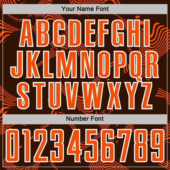 Custom Sublimation Sports Brown Jersey Soccer Orange-White Lines Curve Uniform