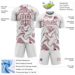Custom Sublimation Lines White Uniform Curve Crimson Jersey Soccer Sports Custom Sublimation Lines White Uniform Curve Crimson Jersey Soccer Sports