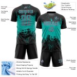 Uniform Black Sports Grunge Jersey Sublimation Abstract Aqua-Neon Splatter Soccer Pink Art Custom