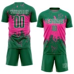 Grunge Custom Soccer Art Splatter Pink-White Kelly Jersey Uniform Sublimation Abstract Green Sports Grunge Custom Soccer Art Splatter Pink-White Kelly Jersey Uniform Sublimation Abstract Green Sports