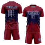 Navy-White Grunge Splatter Abstract Custom Sports Uniform Art Sublimation Jersey Crimson Soccer Navy-White Grunge Splatter Abstract Custom Sports Uniform Art Sublimation Jersey Crimson Soccer