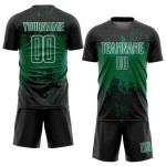 Art Soccer Custom Black Uniform Sublimation Green-White Splatter Kelly Abstract Sports Jersey Grunge Art Soccer Custom Black Uniform Sublimation Green-White Splatter Kelly Abstract Sports Jersey Grunge