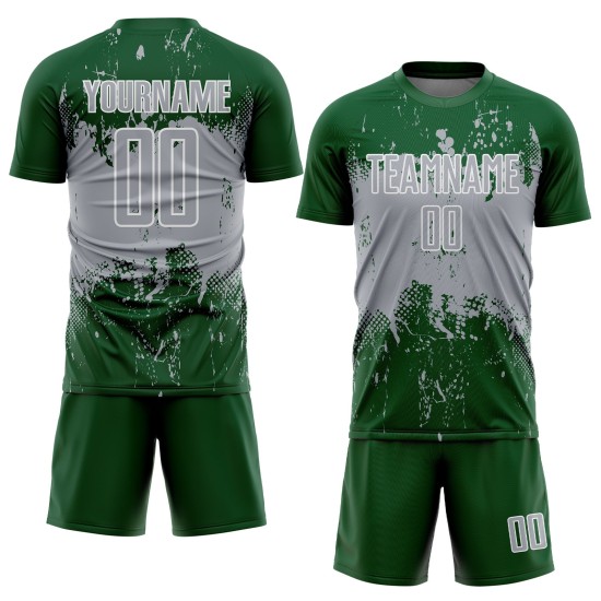 Gray-White Uniform Grunge Jersey Custom Splatter Soccer Green Art Sublimation Abstract Sports Gray-White Uniform Grunge Jersey Custom Splatter Soccer Green Art Sublimation Abstract Sports