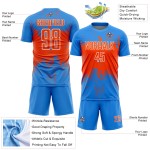 Custom Splatter Soccer Abstract Powder Uniform Jersey Blue Art Grunge Sports Sublimation Orange-White