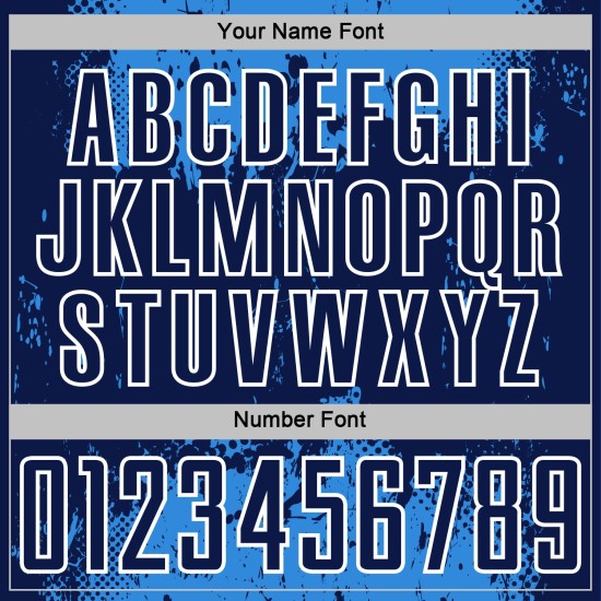 Sublimation Blue Navy-White Art Jersey Uniform Custom Abstract Splatter Soccer Sports Grunge Powder