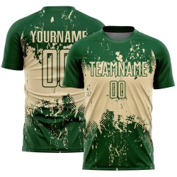 Soccer Splatter Custom Art Uniform Grunge Cream Abstract Sublimation Sports Green Jersey