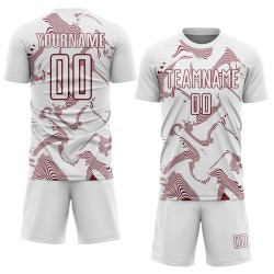 Curve Uniform Jersey Soccer White Sublimation Sports Burgundy Custom Lines