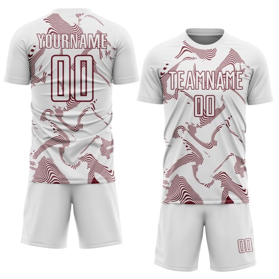 Curve Uniform Jersey Soccer White Sublimation Sports Burgundy Custom Lines Curve Uniform Jersey Soccer White Sublimation Sports Burgundy Custom Lines