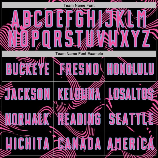 Black Uniform Soccer Custom Pink-Light Blue Curve Sublimation Sports Jersey Lines