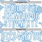 White Sublimation Curve Powder Jersey Sports Uniform Lines Blue Soccer Custom