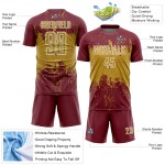 Abstract Soccer Old Splatter Jersey Custom Art Burgundy Gold-White Sublimation Sports Grunge Uniform Abstract Soccer Old Splatter Jersey Custom Art Burgundy Gold-White Sublimation Sports Grunge Uniform