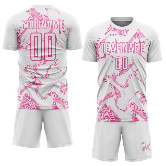 Sublimation Jersey Lines Custom White Pink Sports Curve Uniform Soccer Sublimation Jersey Lines Custom White Pink Sports Curve Uniform Soccer