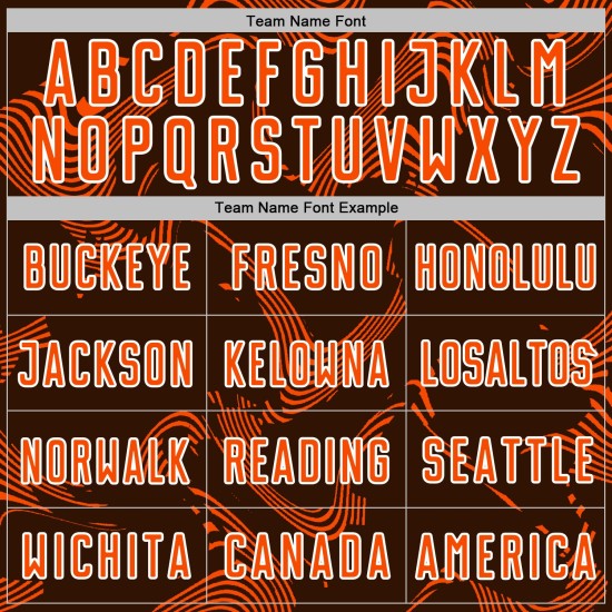 Custom Sublimation Sports Brown Jersey Soccer Orange-White Lines Curve Uniform