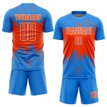 Custom Splatter Soccer Abstract Powder Uniform Jersey Blue Art Grunge Sports Sublimation Orange-White