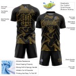 Old Custom Jersey Black Soccer Lines Sublimation Curve Uniform Gold Sports