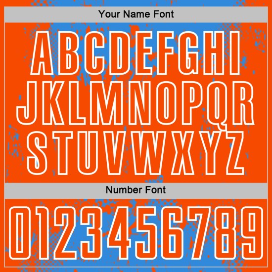 Custom Splatter Soccer Abstract Powder Uniform Jersey Blue Art Grunge Sports Sublimation Orange-White