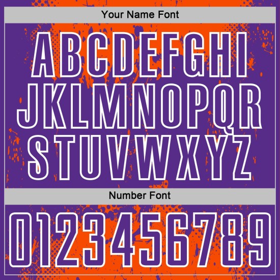 Jersey Custom Splatter Orange Uniform Art Sublimation Soccer Purple-White Abstract Grunge Sports Jersey Custom Splatter Orange Uniform Art Sublimation Soccer Purple-White Abstract Grunge Sports