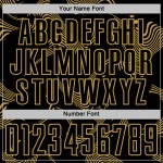 Old Custom Jersey Black Soccer Lines Sublimation Curve Uniform Gold Sports