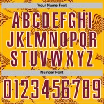 Soccer Jersey Uniform Custom Lines Gold Sports Curve Sublimation Crimson-White