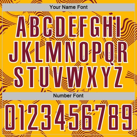 Soccer Jersey Uniform Custom Lines Gold Sports Curve Sublimation Crimson-White