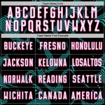 Sports Uniform White Sublimation Black Custom Soccer Aqua-Pink Curve Jersey Lines