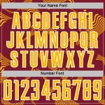 Jersey Soccer Crimson Sublimation Uniform Lines Gold-White Curve Custom Sports