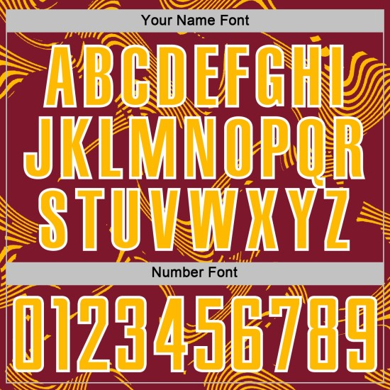 Jersey Soccer Crimson Sublimation Uniform Lines Gold-White Curve Custom Sports