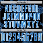 Custom Soccer Lines Sublimation Blue-White Powder Sports Jersey Uniform Curve Black