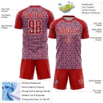 Soccer Jersey Custom Arrow Uniform Blue-White Sublimation Geometric Red Light