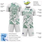 Sublimation Green Jersey Kelly Sports Custom Uniform Soccer Curve Lines White