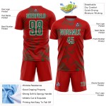 Curve Custom Kelly Lines Green-White Uniform Sublimation Sports Soccer Jersey Red