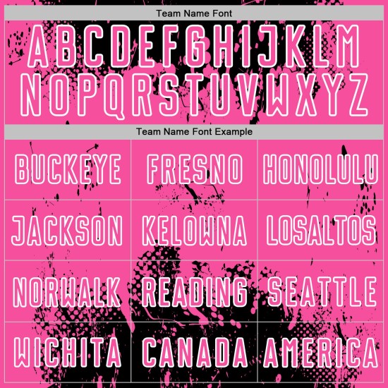 Grunge Uniform Soccer Custom Abstract Jersey Sublimation Art Sports Black Pink-White Splatter