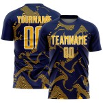 Lines Gold-White Curve Navy Custom Sports Uniform Jersey Soccer Sublimation