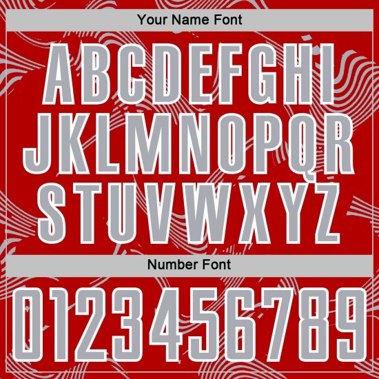 Custom Lines Soccer Sublimation Uniform Curve Red Sports Jersey Gray-White