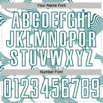 Sports Sublimation Soccer Teal Curve Jersey White Custom Uniform Lines