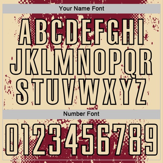 Grunge Art Sublimation Crimson Sports Custom Uniform Cream-Black Jersey Splatter Abstract Soccer