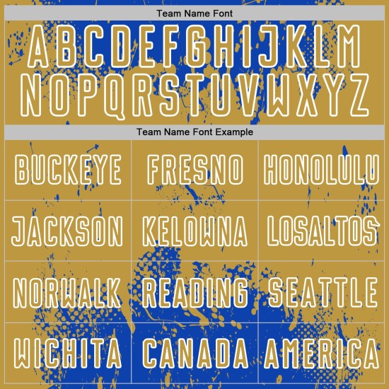 Art Sports Blue Custom Grunge Splatter Jersey Gold-White Old Sublimation Abstract Thunder Soccer Uniform Art Sports Blue Custom Grunge Splatter Jersey Gold-White Old Sublimation Abstract Thunder Soccer Uniform