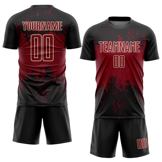 Abstract Crimson-Cream Black Uniform Splatter Grunge Jersey Soccer Custom Art Sports Sublimation Abstract Crimson-Cream Black Uniform Splatter Grunge Jersey Soccer Custom Art Sports Sublimation