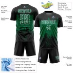 Art Soccer Custom Black Uniform Sublimation Green-White Splatter Kelly Abstract Sports Jersey Grunge Art Soccer Custom Black Uniform Sublimation Green-White Splatter Kelly Abstract Sports Jersey Grunge