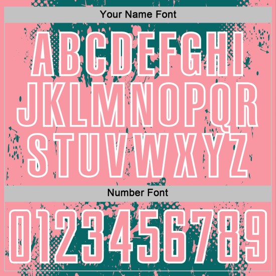 Medium Pink-White Teal Custom Soccer Jersey Sports Abstract Uniform Grunge Art Sublimation Splatter