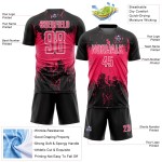 Uniform Abstract Grunge Neon Custom Sublimation Black Art Sports Soccer Jersey Pink-White Splatter
